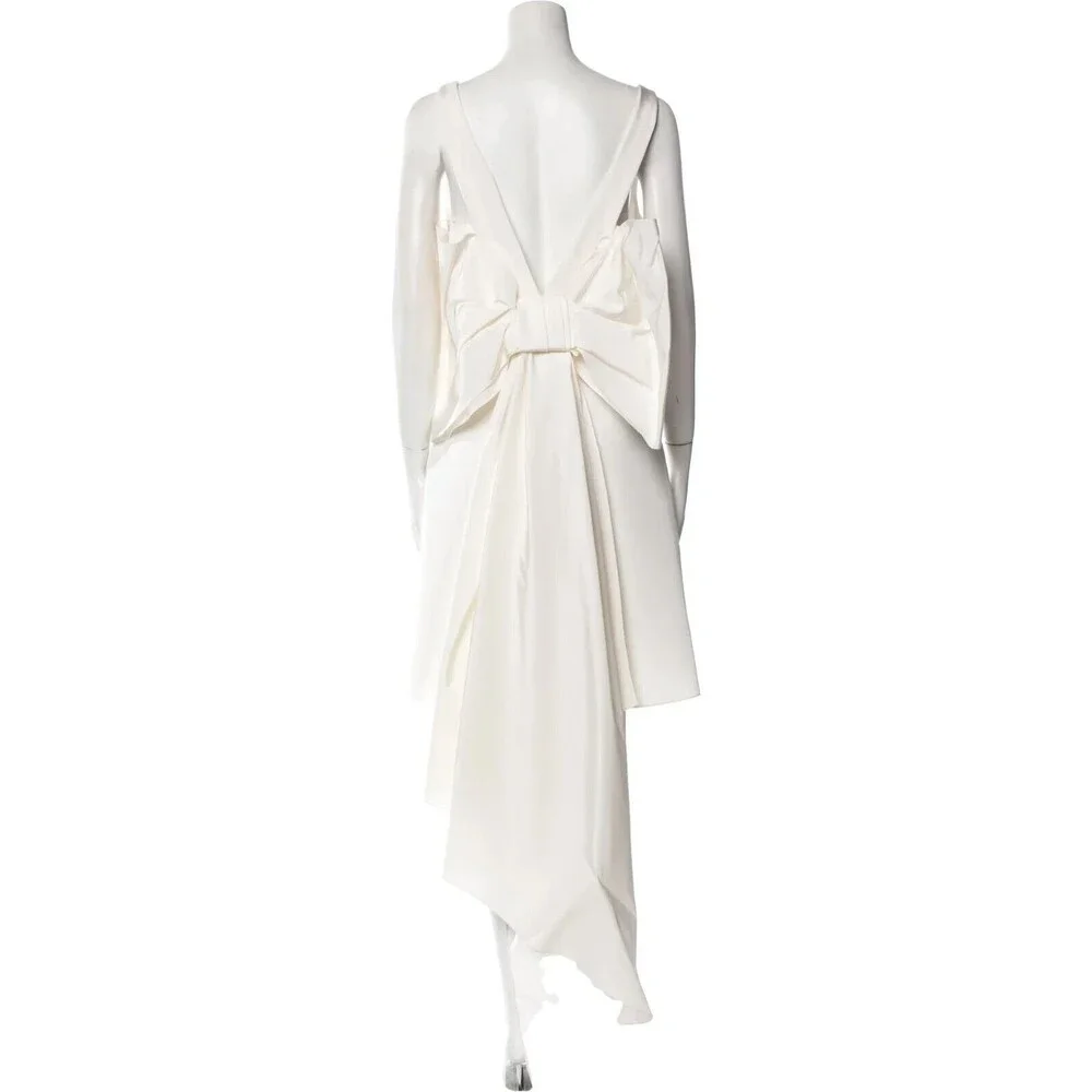 NWT. $2990 Carolina Herrera Oversize-Bow Silk Dress Sz 8 - Picture 8 of 8